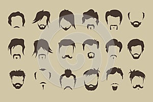 Vector set. hair, mustache, beard