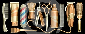 Vector set for Hair Salon and Barbershop photo
