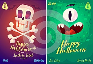 Vector set of halloween illustrations photo