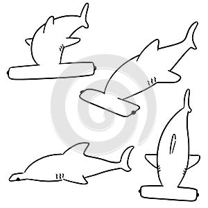 Vector set of hammerhead shark
