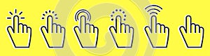 vector set of hand cursor icons on background