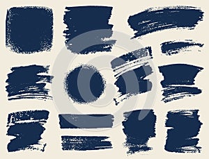 Vector set of hand drawn brush strokes and stains.