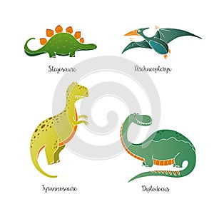 Hand drawn dinosaurs