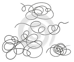 Vector set of hand-drawn scribble line shape. Sketch style Doodle. Vector elements isolated on light background.