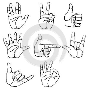 Vector set of hand gesture