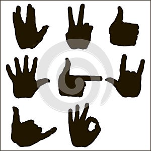 Vector set of hand gesture