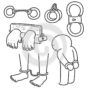 vector set of handcuff