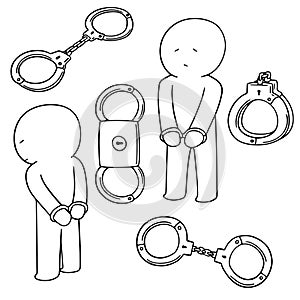 Vector set of handcuff