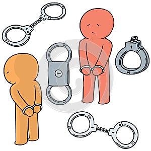 Vector set of handcuff