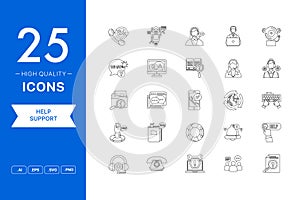 Vector set of Help Support icons