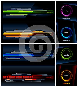 Vector set of high-tech progress indicators