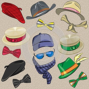 Vector set hipster accessories