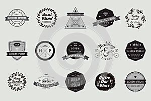 Vector set of hipster lables, badges, logos and vector design elements.