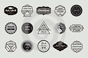 Vector set of hipster lables, badges, logos and vector design elements.