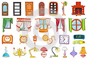 Vector set of house interior objects. photo