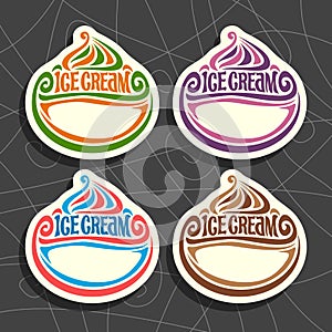 Vector set of Ice Cream Labels
