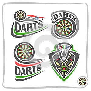 Vector set icons for Darts game