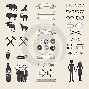 Vector set of icons and labels for your design