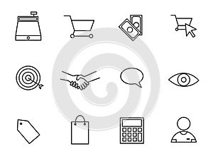 Vector set icons set for business and shopping