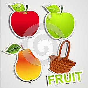 Vector set of icons/strikers: fruits photo