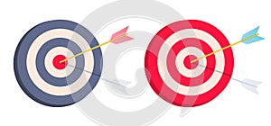 Vector set icons of target with arrow