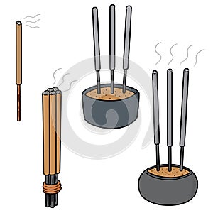 Vector set of incense stick