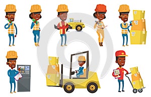 Vector set of industrial workers.