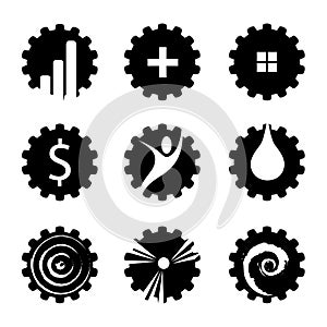 Vector set of industries signs