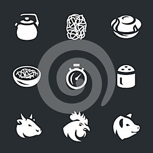 Vector Set of Instant Noodles Icons.