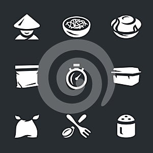 Vector Set of Instant Noodles Icons.