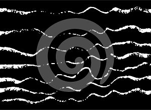 Vector set of isolated horizontal broken-to-point wavy lines in black on a white background. black and white texture of lines