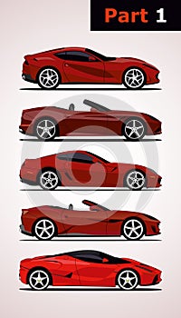 Vector set of Italian cars