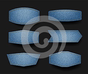 Vector set of jeans tag label design