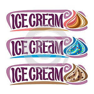 Vector set labels for Ice Cream