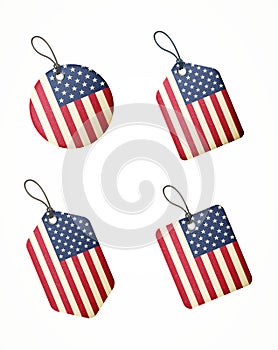 Vector set of labels with united states of america flag