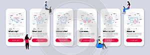 Vector Set of line icons related to Alarm clock, Helicopter and Safe time. Vector