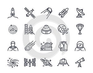 Vector Set of linear space related icons