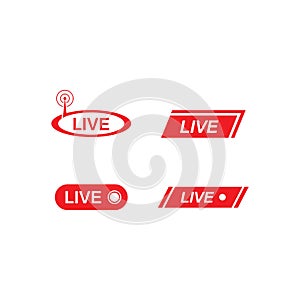 vector set of live streaming icon multimedia logo