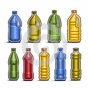 Vector Set logo colored big Plastic Bottles