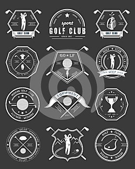 Vector Set of Logos and Icons Golf Clubs