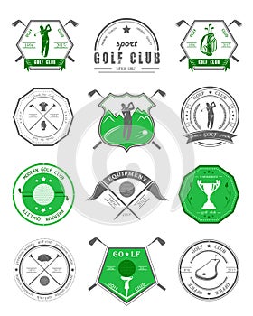 Vector Set of Logos and Icons Golf Clubs