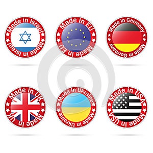 Vector set logos made in symbol for your products, infographic, web and apps