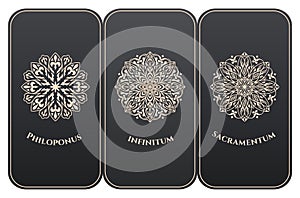 Vector set of luxury packaging templates in modern floral style.