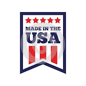 Vector set of made in the USA labels and badges on white background