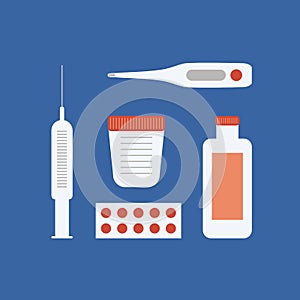 Vector set of medical devices and pharmaceuticals.