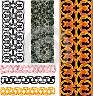 Vector set of medieval patterns