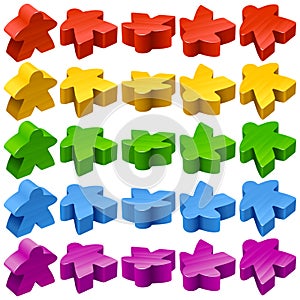 Vector set of meeples for board games