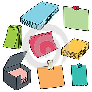 Vector set of memo note