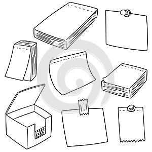 Vector set of memo note