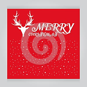 Vector set Merry Christmas red Greeting Card Typography Retro Style